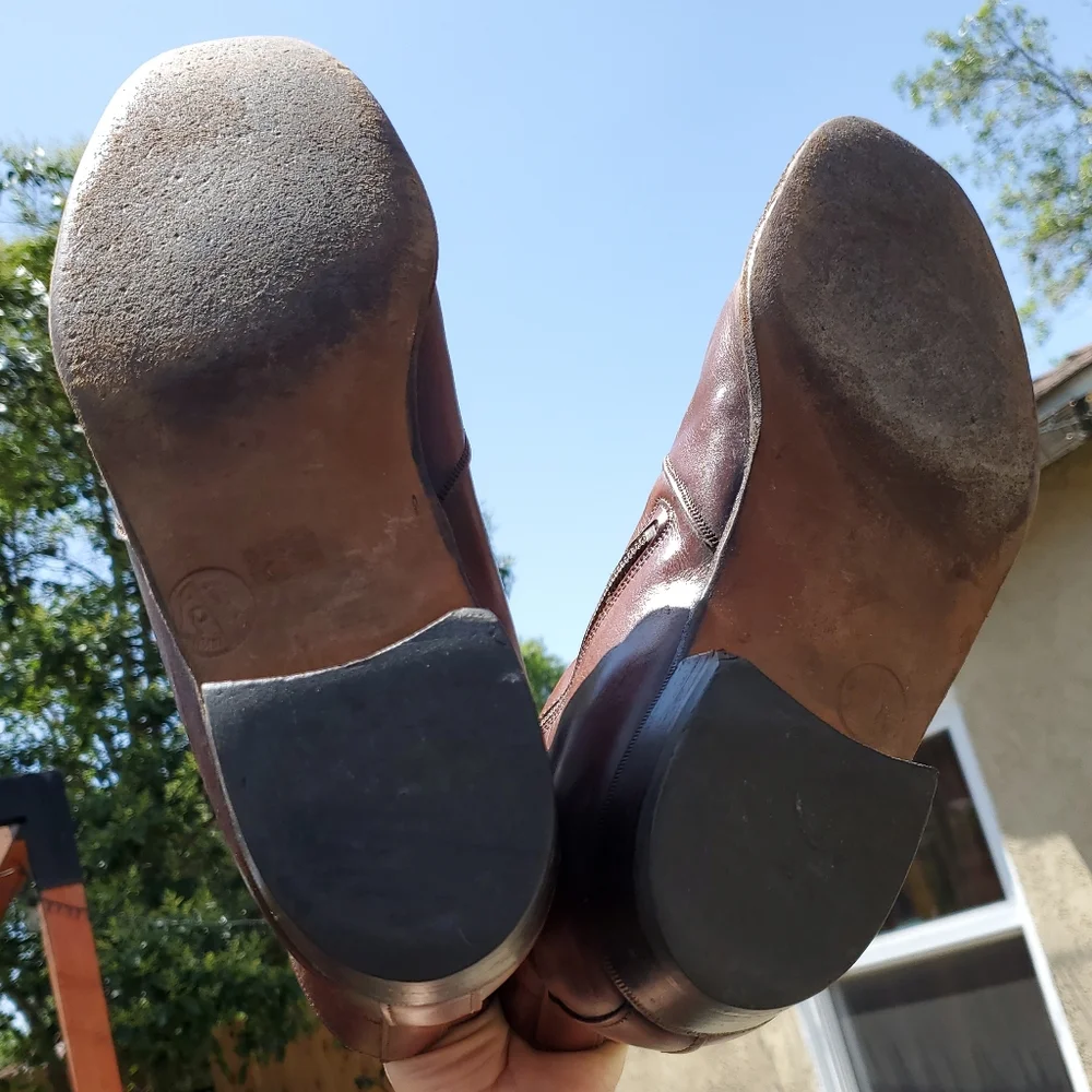 Wright Boots. 11 E. GPWC. Vintage Ankle Zipper Round Toe Boot. Brown Leather.